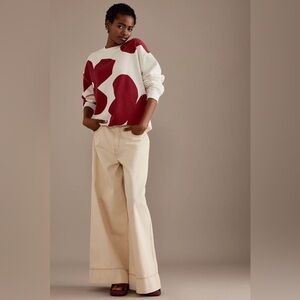 Anthropologie Thinking Mu Butterfly Flowers Sweatshirt